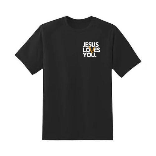 Jesus Loves You” T-Shirt The Christian Barber Tee with Gold Straight Razor Design