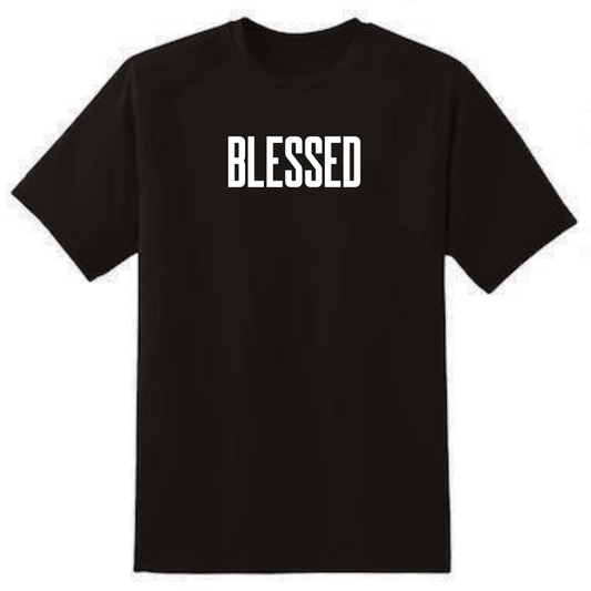 "BLESSED" White Black Cotton T-Shirt | 100% Cotton, Gratitude Inspired Tee